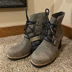 Sorel Waterproof Addington Lace-up High Heel Nubuck Leather Ankle